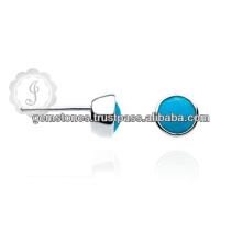 Round Bezel Gemstone Sterling Silver Stud Earring, Wholesale Gemstone Stud Earring, Handmade Gemstone Stud Earring Jewelry